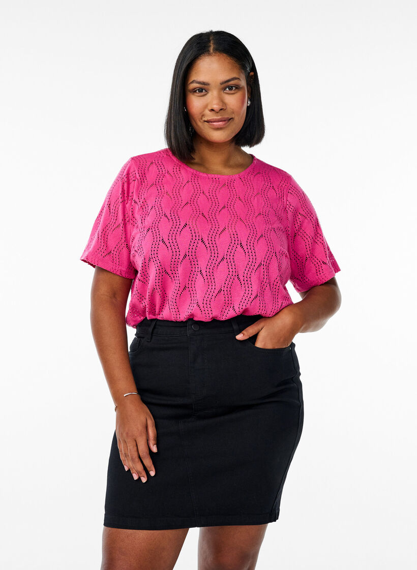 FLASH - Tætsiddende denim nederdel, Sort, Model image number 0