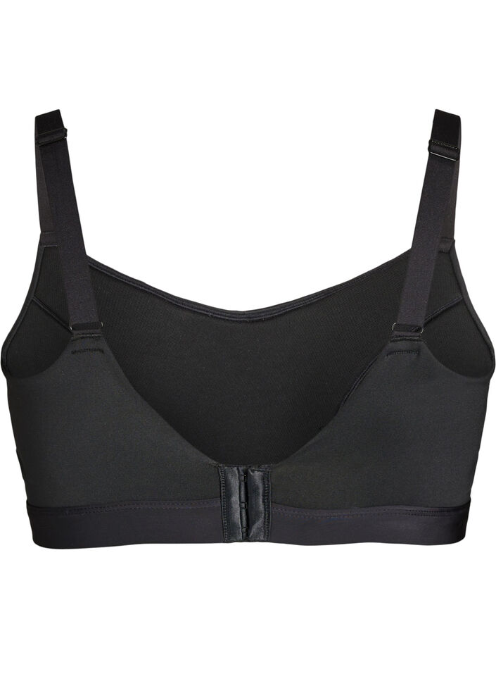 Sports-bh med let vattering, Sort, Packshot image number 1