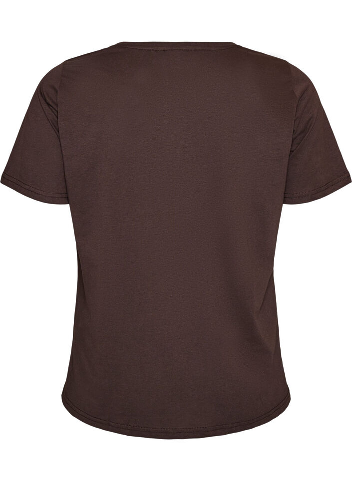T-shirt med motiv, Brun, Packshot image number 1