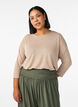 Jerseybluse med 3/4 &aelig;rmer, Beige, Model image number 0