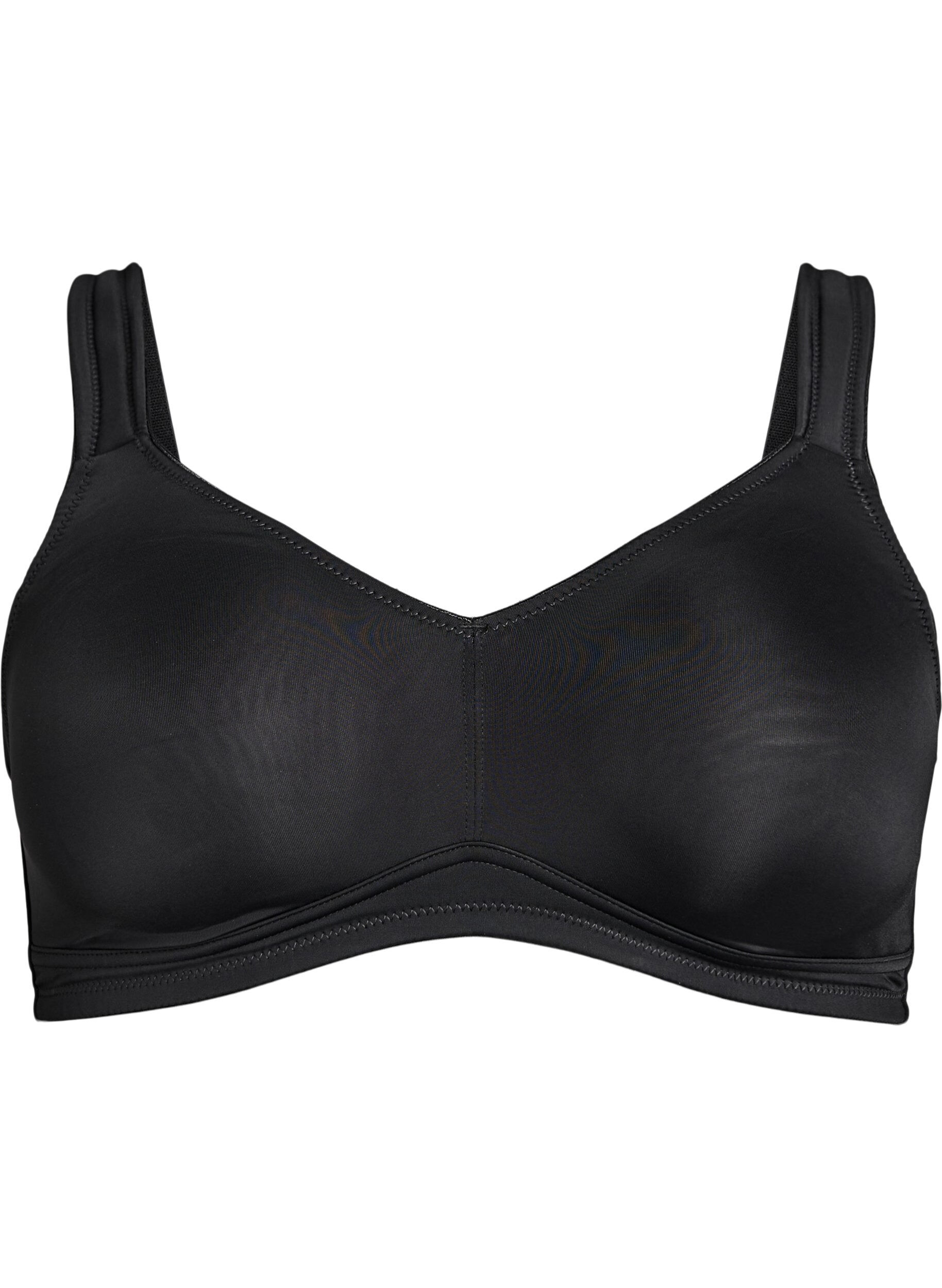 ZizziKomfort-bh med polstrede stropper, Sort, Packshot image number 0