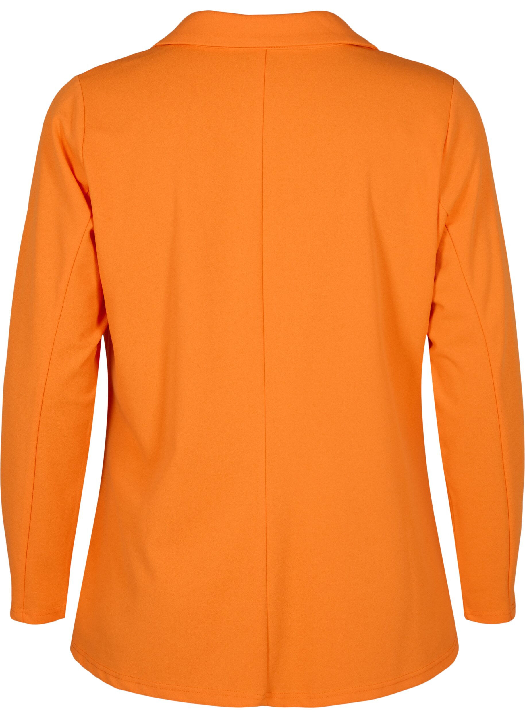 Zizzi Blazer med lommer, Vibrant Orange, Packshot image number 1