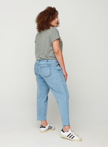 Cropped mom fit Mille jeans med løs pasform, Snow Wash 2, Model image number 1