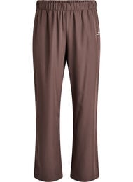 Sporty bukser med høj talje og lige ben, Brun