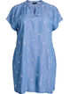 Kjole i lyocell med denimlook og broderede blomster, Bl&aring;, Packshot image number 0