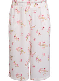 Culottebukser med print, Hvid