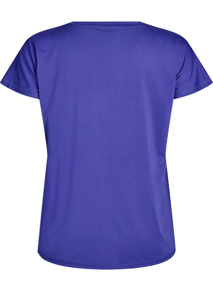 L&oslash;s tr&aelig;nings t-shirt med v-hals, Lilla, Packshot image number 1