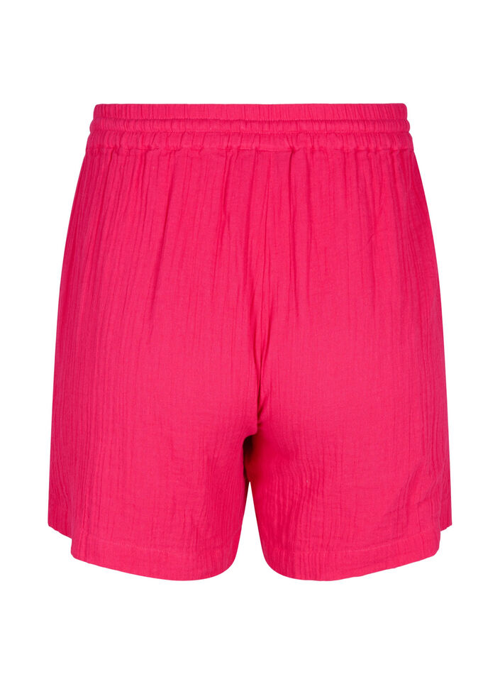 Shorts i bomuldsmusselin med lommer, Bright Rose, Packshot image number 1
