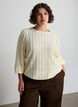 Jerseybluse med struktur og ballonform, Vanilla, Model image number 0