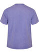 T-shirt i bomuld med frontprint og vasket look, Lilla, Packshot image number 1