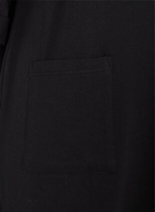 Bomulds sweatkjole med 3/4 ærmer og lommer, Black, Packshot image number 3