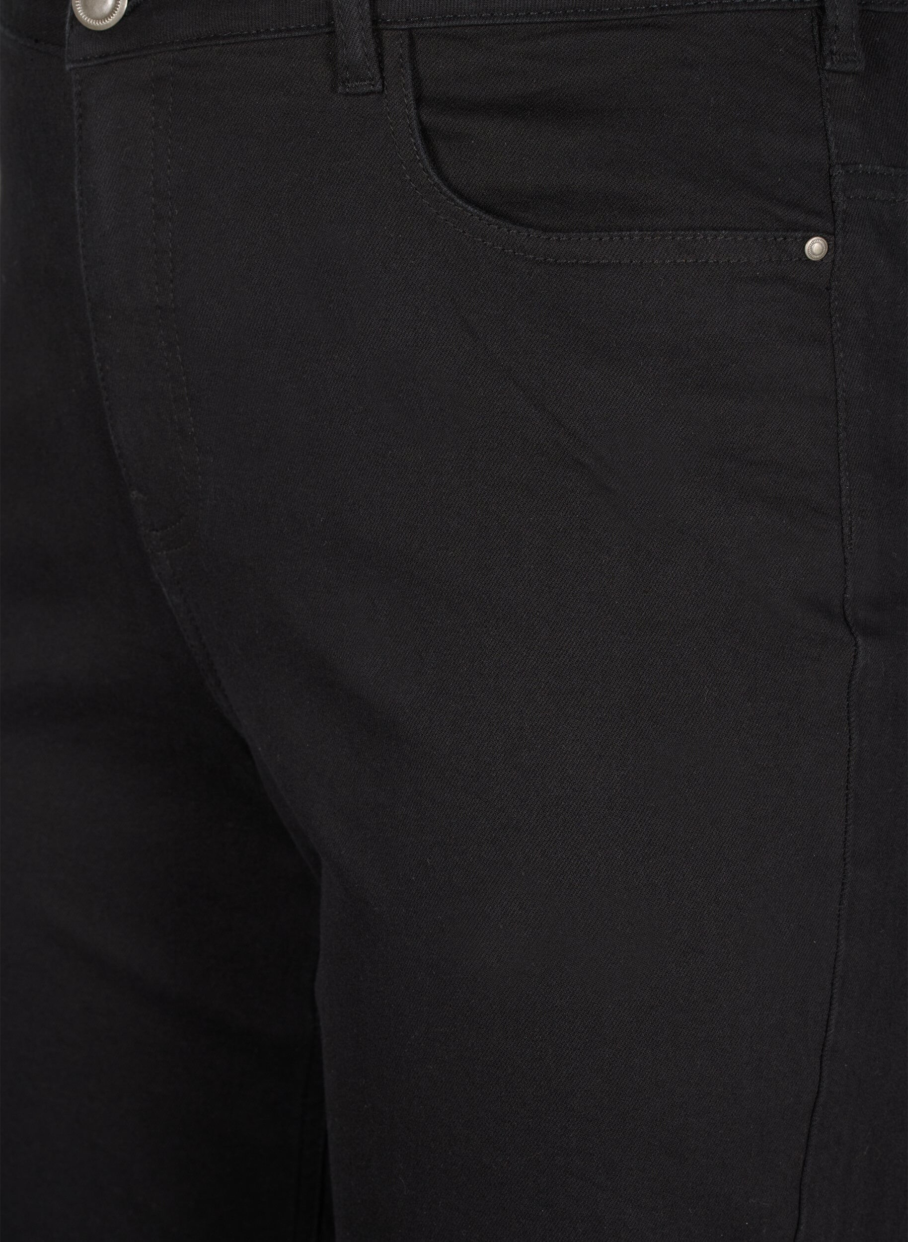 Zizzi H&oslash;jtaljede Gemma jeans med regular fit, Sort, Packshot image number 2