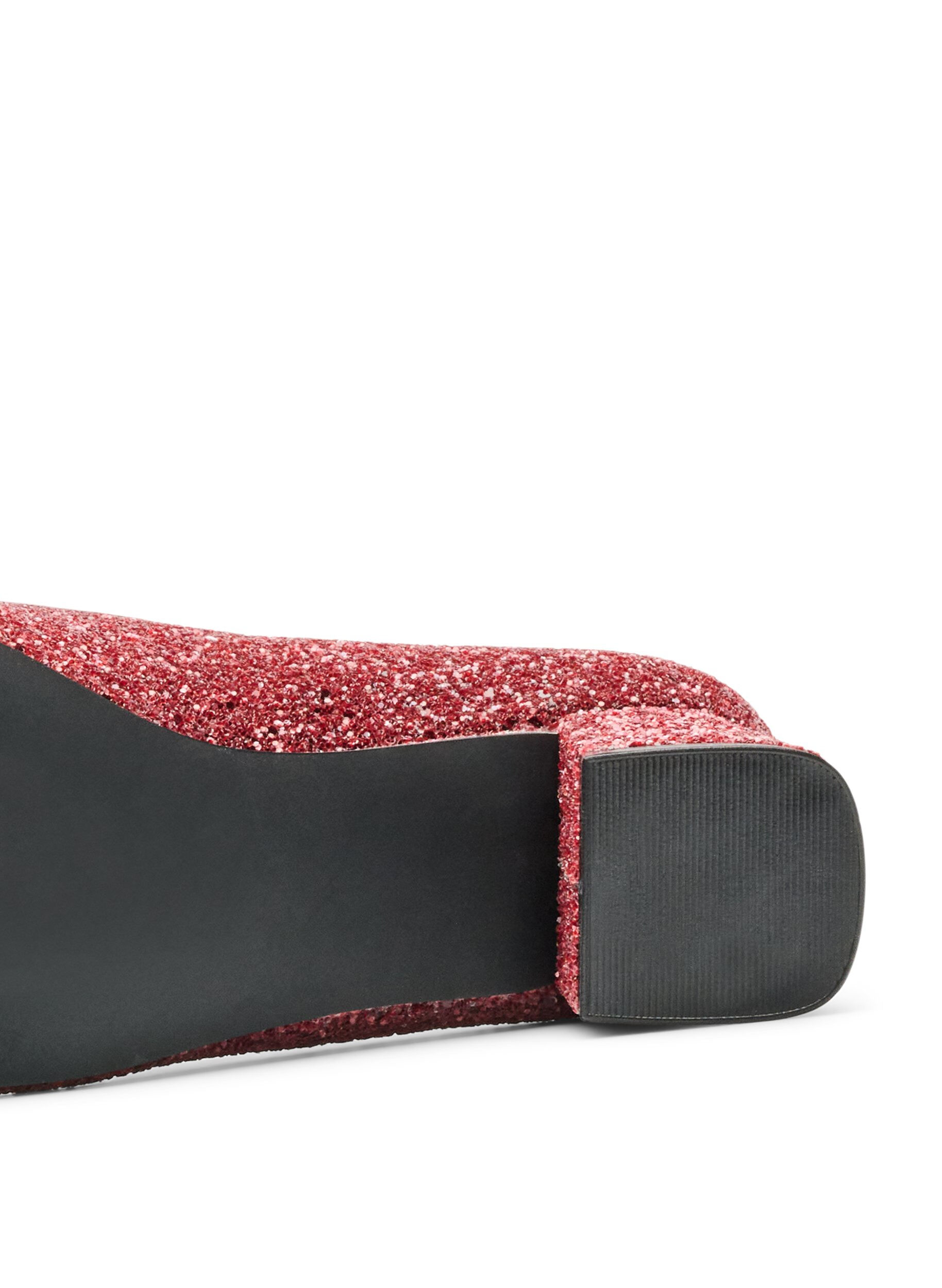 ZizziGlitter pump med sl&oslash;jfe, R&oslash;d, Packshot image number 4