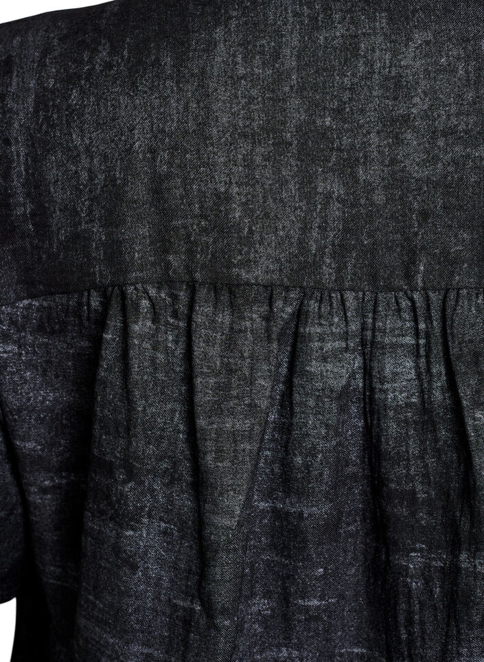 Løs bluse med krave og knapper, Sort, Packshot image number 3