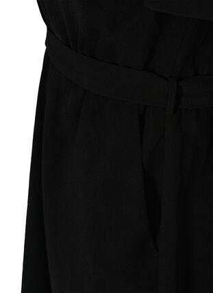Kortærmet kjole med v-udskæring, Black, Packshot image number 3