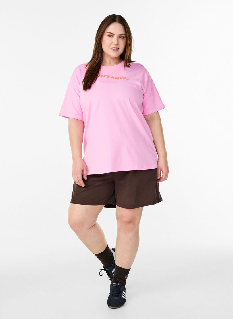 Sporty t-shirt i &oslash;kologisk bomuld, Lyser&oslash;d, Model image number 1