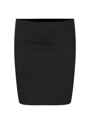 Tætsiddende nederdel i viskose med slids, Black, Packshot image number 0