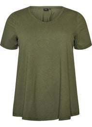 Ensfarvet basis t-shirt i bomuld, Gr&oslash;n