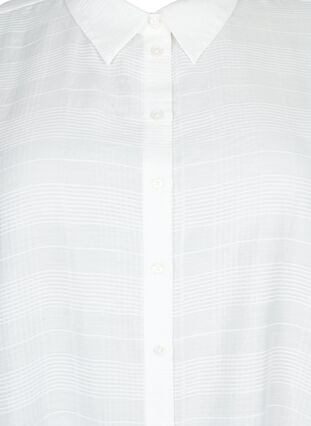Lang skjorte i viskose med struktur, Hvid, Packshot image number 2