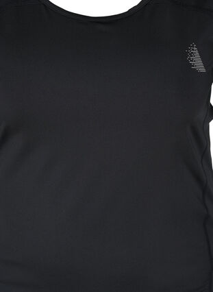 Tætsiddende træningstop med lommer, Black, Packshot image number 2