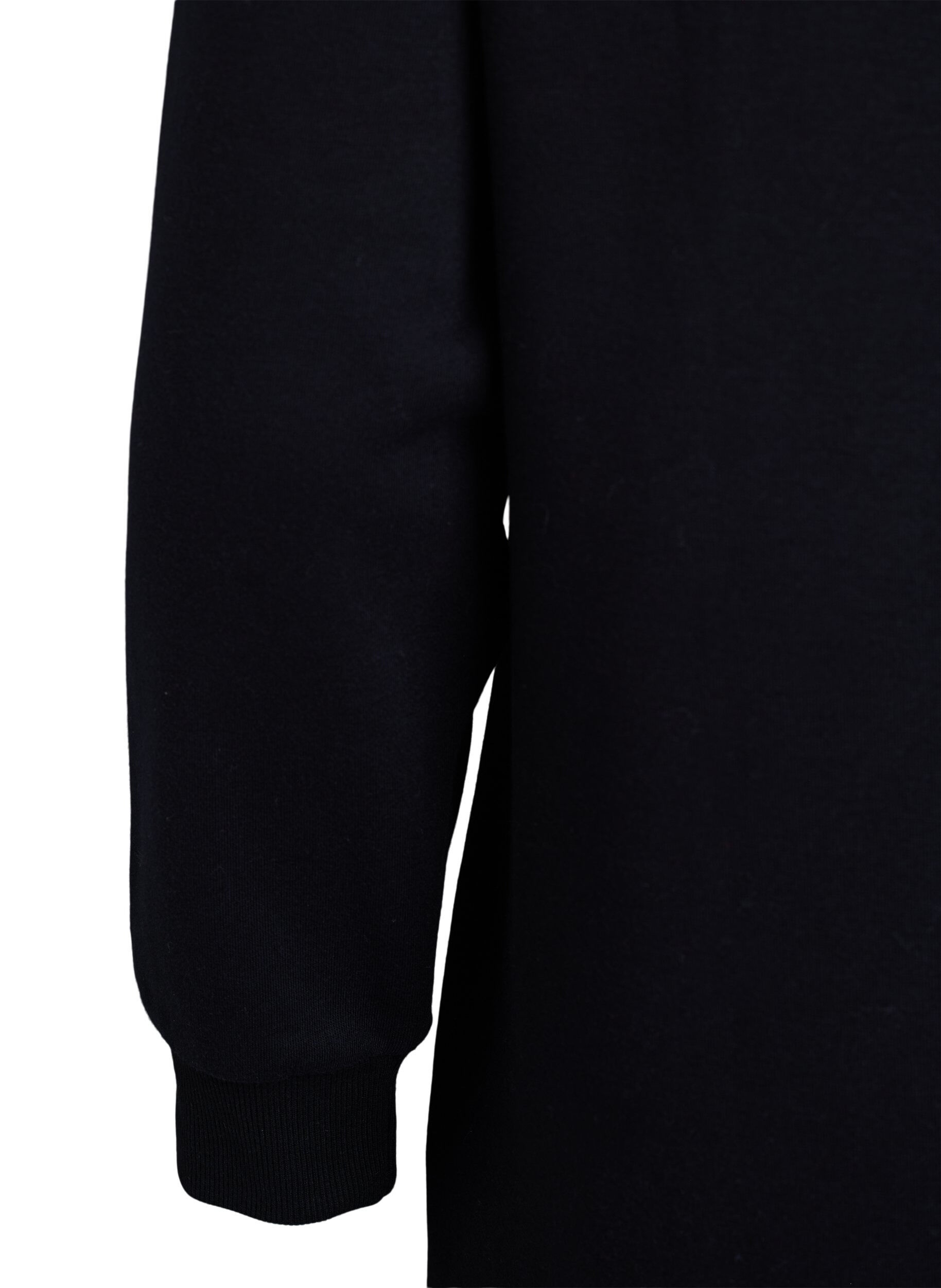 Zizzi Kort sweatkjole med h&oslash;j hals, Sort, Packshot image number 3