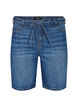 Straight fit denimshorts med bindeb&aring;nd, Bl&aring;, Packshot image number 0