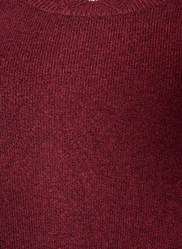 Strikbluse med b&oslash;lgekanter, R&oslash;d, Packshot image number 2