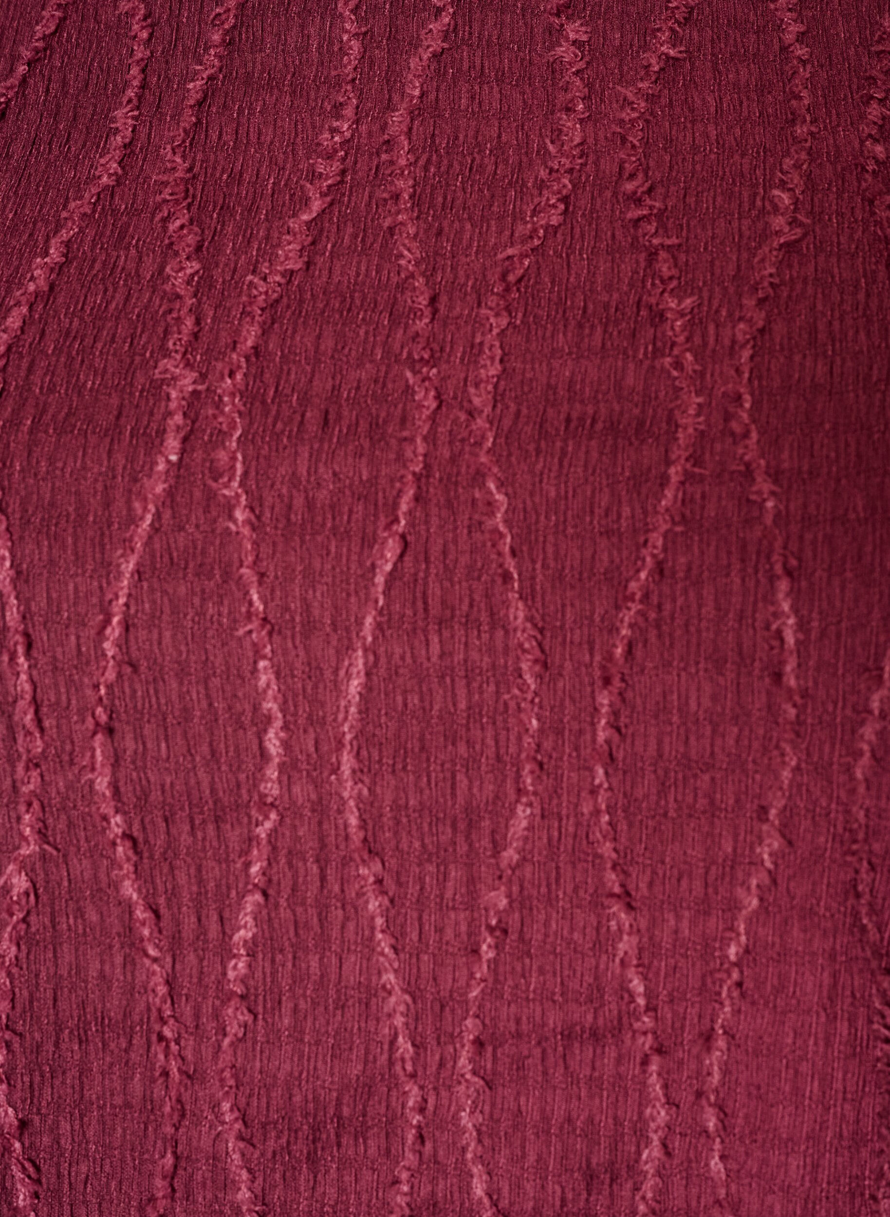 ZizziJerseybluse med b&oslash;lget struktur, R&oslash;d, Packshot image number 2