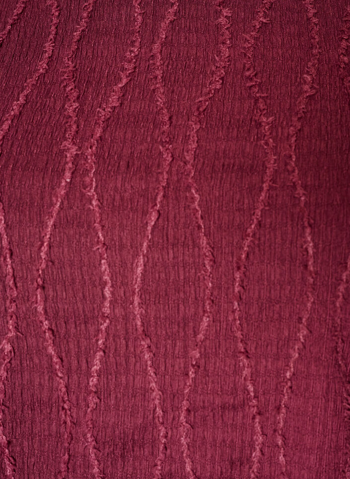Jerseybluse med b&oslash;lget struktur, R&oslash;d, Packshot image number 2
