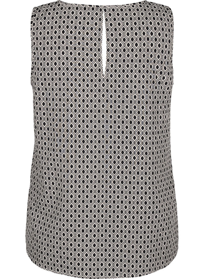 FLASH - &AElig;rmel&oslash;s top med print, Sort, Packshot image number 1