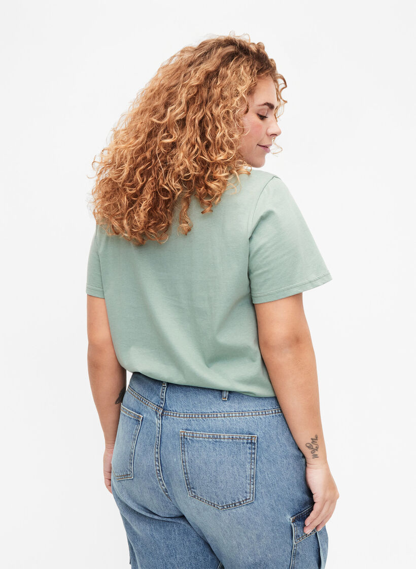 Kortærmet bomulds t-shirt med elastikkant, Chinois G. W. Live, Model image number 1