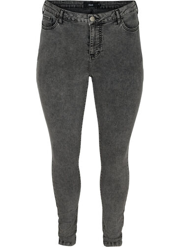 Super slim Amy jeans med høj talje, Grey Denim, Packshot image number 0
