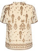 Bluse med m&oslash;nster og crochetb&aring;nd, Beige, Packshot image number 1
