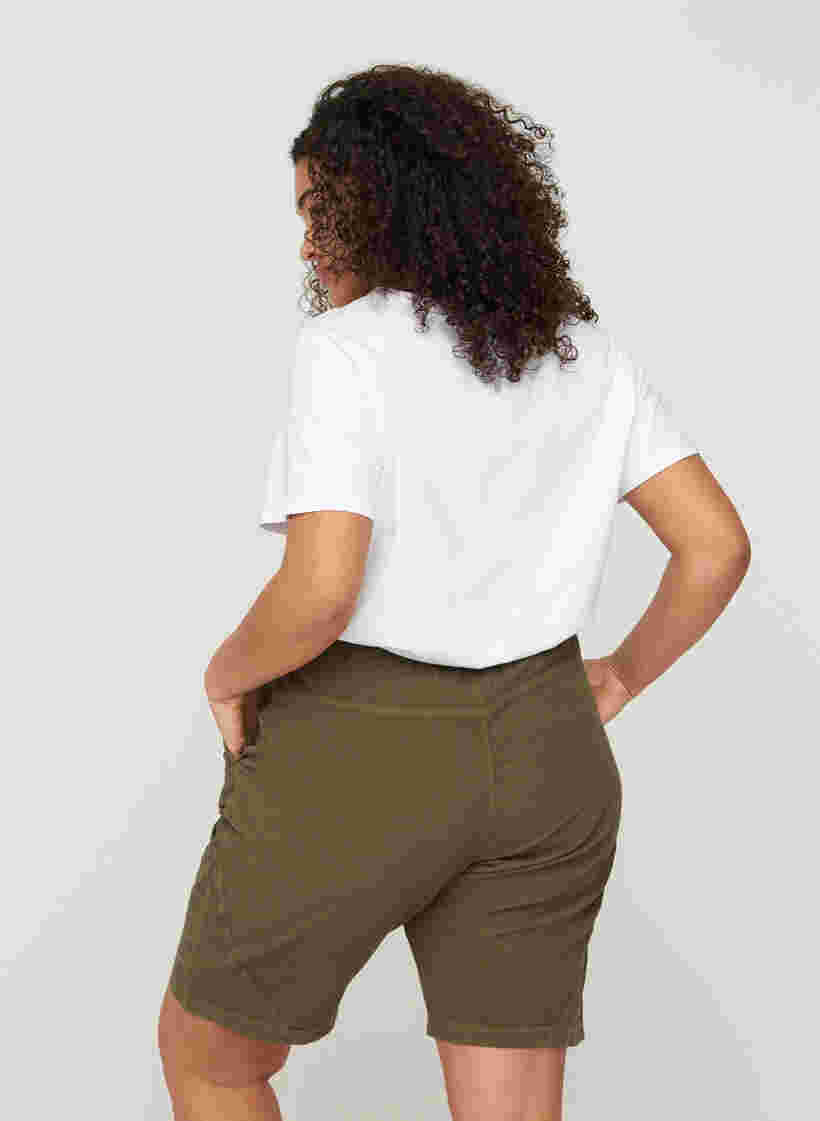 Løse shorts med lommer i bomuld, Ivy Green, Model image number 1