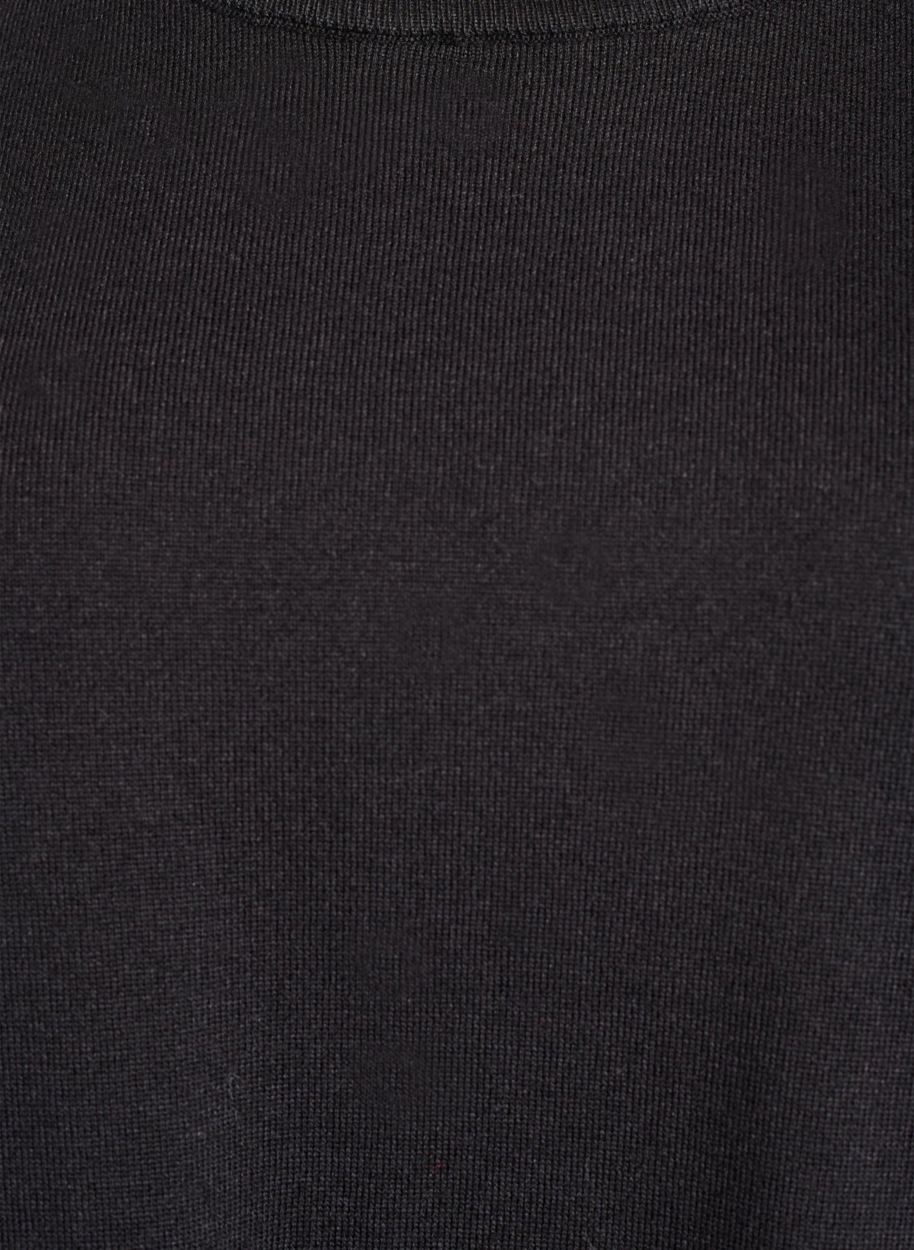 ZizziFinstrikket bluse med korte &aelig;rmer, Sort, Packshot image number 2