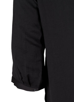 Bluse med 3/4 ærmer og v-udskæring, Black, Packshot image number 3