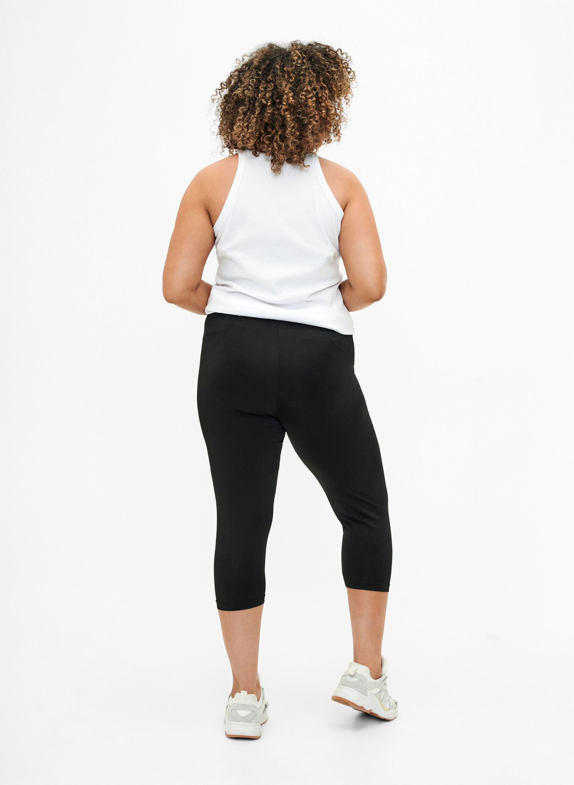 Zizzi 2-pak leggings med 3/4 l&aelig;ngde , Sort, Model image number 2
