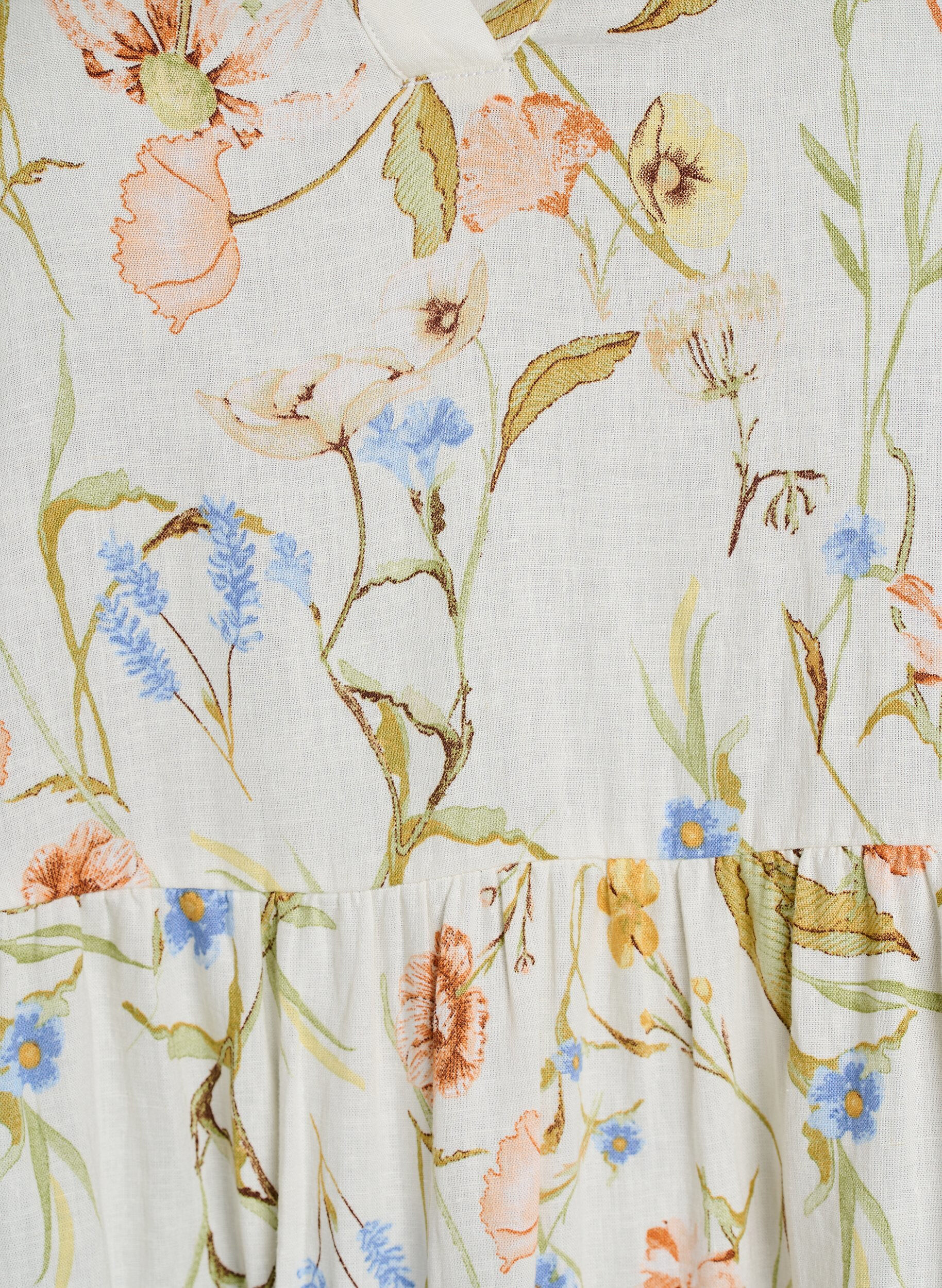 Zizzi Kn&aelig;lang kjole i h&oslash;r og viskose med A-facon, Vanilla, Packshot image number 2