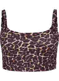 Printet bikini top med regulerbare stropper, Autentic Leopard