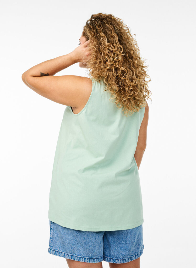 Bomuldstop med a-form, Gr&oslash;n, Model image number 2