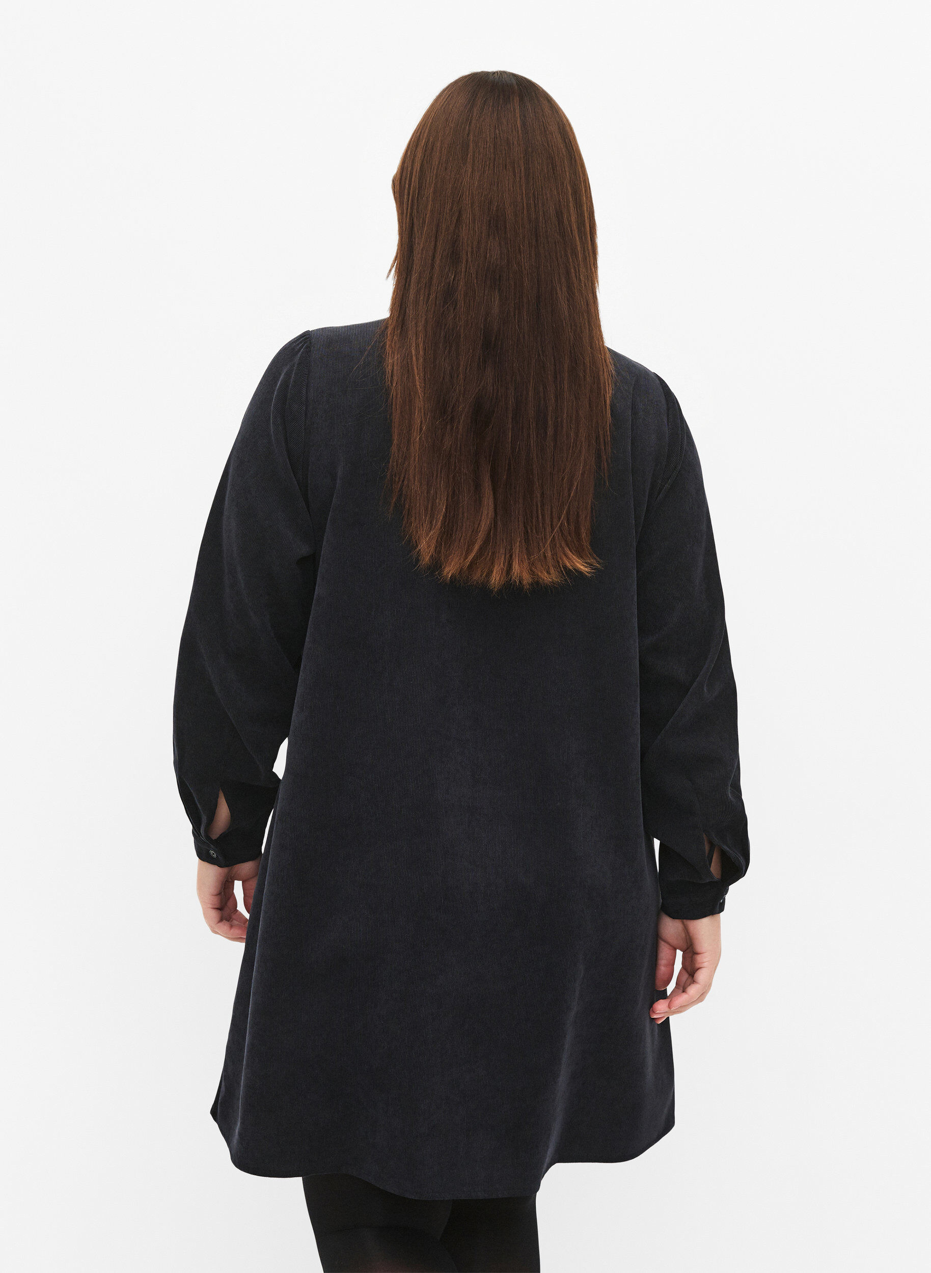 ZizziFl&oslash;jlskjole med lynl&aring;s og 3/4 &aelig;rmer, Sort, Model image number 2
