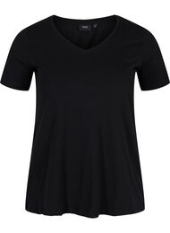 Basis t-shirt med v-hals, Sort