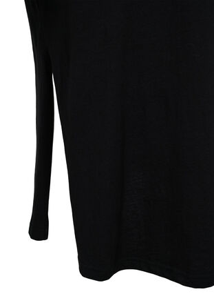 T-shirt kjole i bomuld med slids, Black, Packshot image number 3