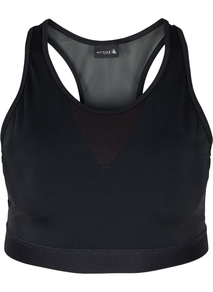 Sports bh med meshryg Sort Str. 4264 Zizzi