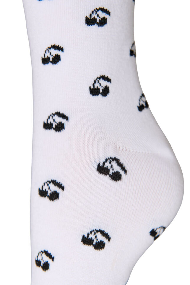 Bomuldsstr&oslash;mper med motiver, Hvid, Packshot image number 2
