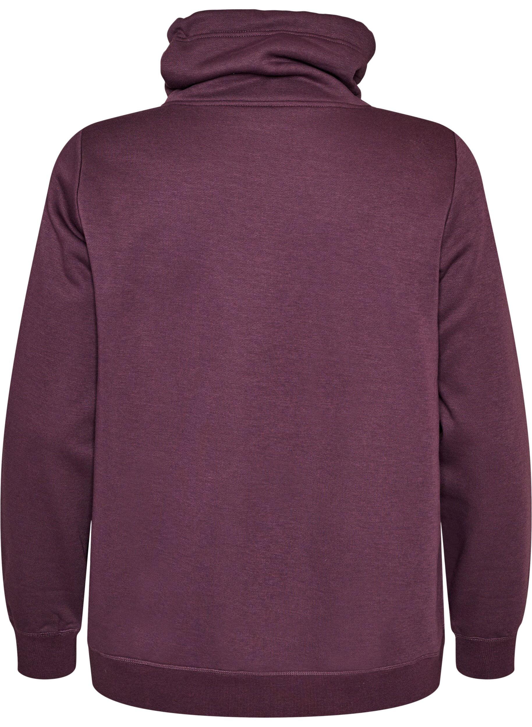 ZizziSweatshirt med h&oslash;j krave og lommer, Lilla, Packshot image number 1