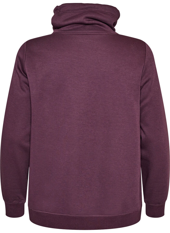Sweatshirt med h&oslash;j krave og lommer, Lilla, Packshot image number 1