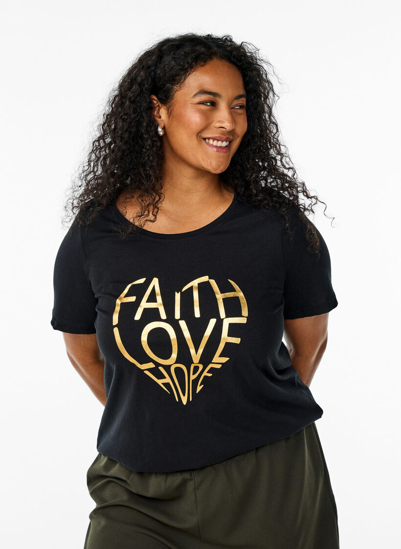 FLASH - T-shirt med motiv, Sort, Model image number 0