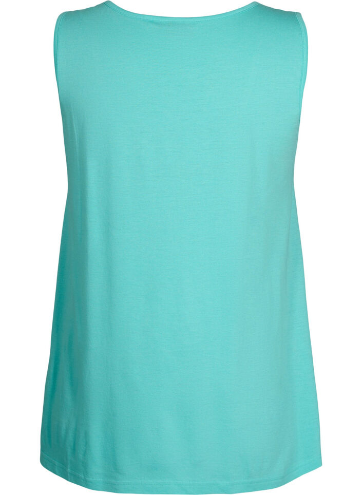 Top med a-shape og rund hals, Turquoise, Packshot image number 1