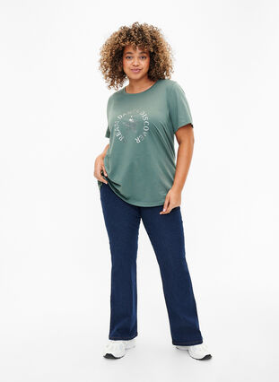 FLASH - T-shirt med motiv, Balsam Green Star, Model image number 2